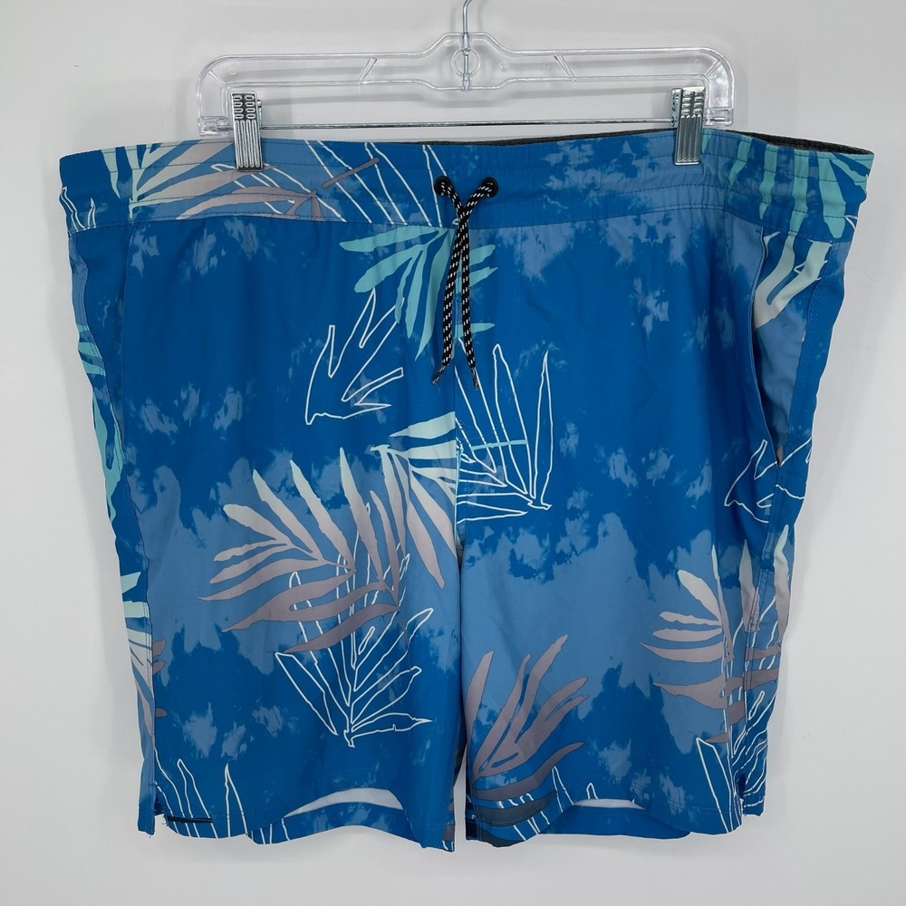 Hurley Mens Blue Tropical Palm Leaf Print Board‎ Shorts XL